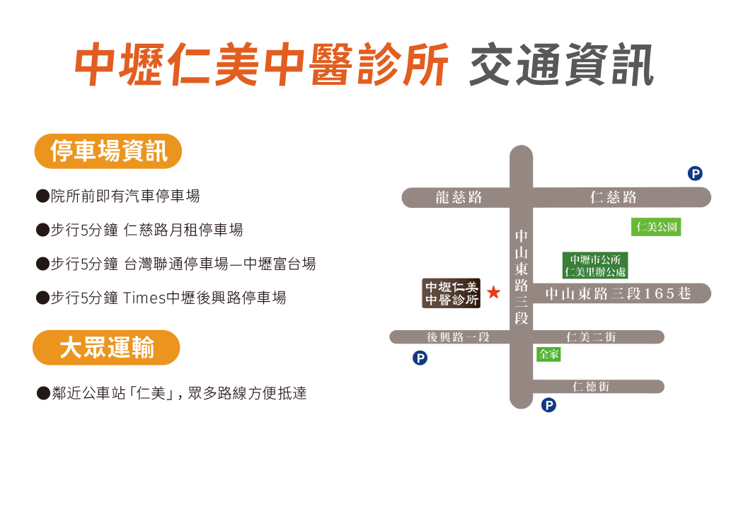 中壢仁美中醫交通資訊